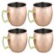 4pc Moscow Mule Copper Mugs Set - Cocktail Glass Copper Drinking Cups Set